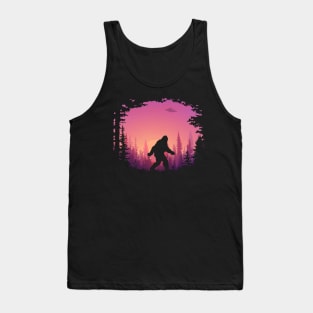 Bigfoot UFO (sunset background) Tank Top